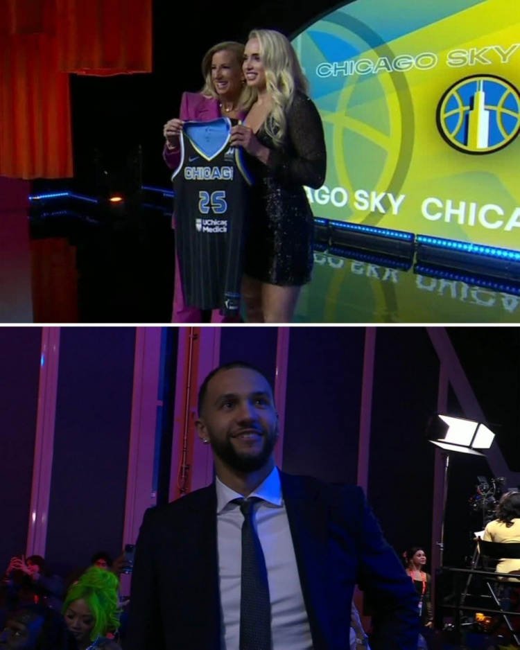 芝加哥天空用11号签选中海莉-范丽丝 男友萨格斯在台下面露笑容