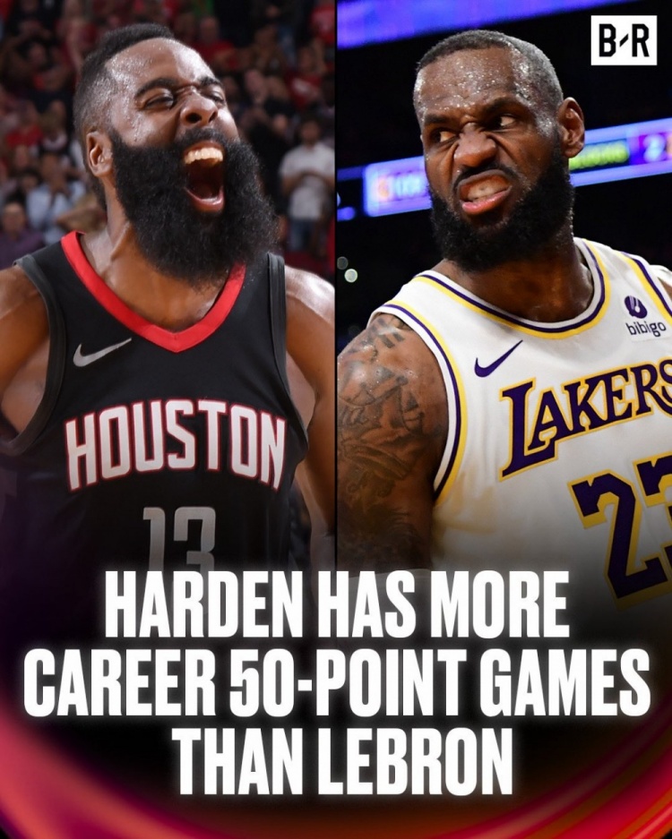 历史级球星！BR晒多图给哈登庆生:50+比詹姆斯多 三分比雷-阿伦多